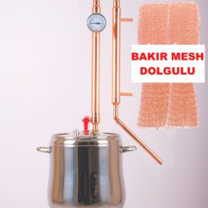 Bakır İmbik Damıtma Sistemi Bakır mesh dolgu 15 Litre